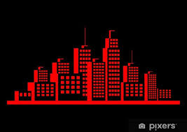 Wall Mural Red City Icon Pixers Uk