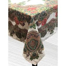 Round Cotton And Linen Tablecloth