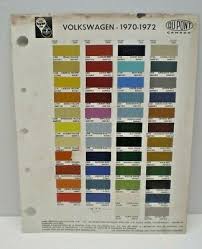 1970 1972 Volkswagen Color Paint Chip