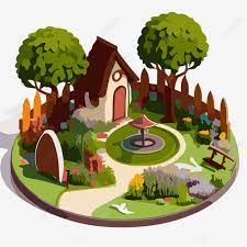 Backyard Clipart 3d Isometric Landscape