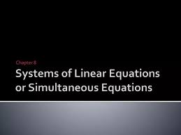 Ppt Systems Of Linear Equations Or