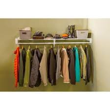 Ez Shelf 28 Inch 49 Inch Expandable Closet Shelf And Rod With 1 End Bracket White
