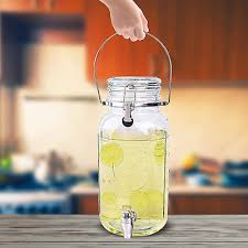 1 Gallon Glass Drink Dispensers For