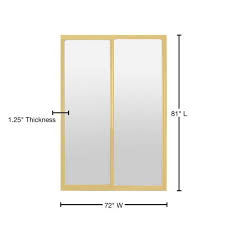 Contractors Wardrobe 72 In X 81 In Silhouette 1 Lite Bright Gold Aluminum Frame Mystique Glass Interior Sliding Door