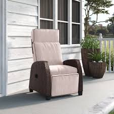 Outdoor Wicker Recliner With Cushion