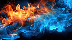 3d Blue Flames In Motion Background