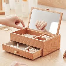 Simple Design Jewelry Box Cherry Wood