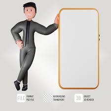 3d Male Business Character Stand Over