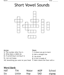 short vowel sounds crossword wordmint