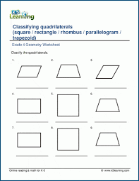 Classifying Quadrilaterals Worksheet