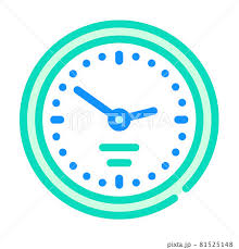 Wall Clock Color Icon Vector