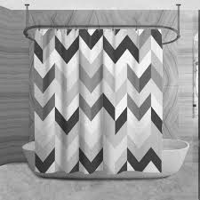 Abstract Chevron Shower Curtains White