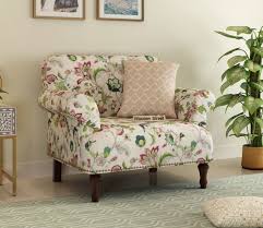 1 Seater Sofa Fabric Rose Vineyard