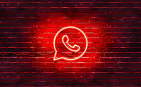 Whatsapp Red Logo Red Brickwall