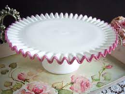 Fenton Apple Blossom Crest Milk Glass