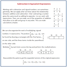 Subtraction In Equivalent Expressions