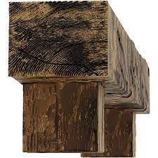 Ekena Millwork Manuhh06x06x72aong 6 H X 6 D X 72 W Hand Hewn Faux Wood Fireplace Mantel Kit W Alamo Corbels Natural Golden Oak