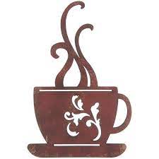 Get Red Metal Coffee Cup Wall Decor