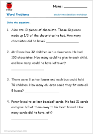 Grade 4 Word Problems Free Worksheets