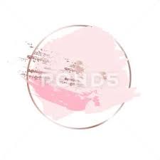 Circle Rose Gold Frame With Pink Splash