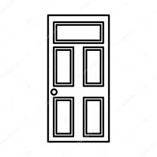 Wooden Door With Glass Icon Outline