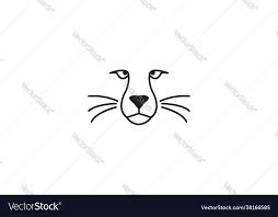 Lines Simple Face Cheetah Logo Icon