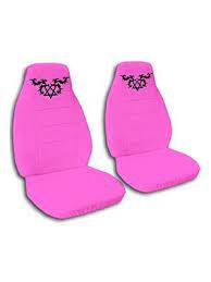 Hot Pink Heart Flames Car Seat Covers