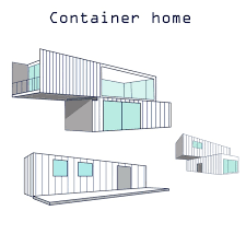 Container House Building With Logo Isolated