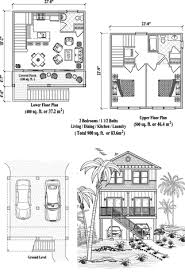 Two Story Stilt Piling House Plans