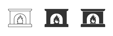 Fireplace Icon Simple Design Vector