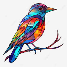 Stained Glass Style Bird Ai Generative