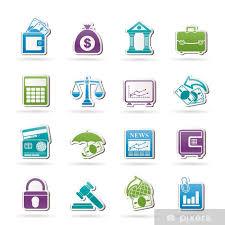 Finance And Bank Icons Vector Icon