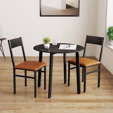 Black Dining Set Cushioned Chairs