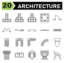 Architecture Symbol Icon Set Include