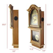 Bedford Clock Collection Classic 26 Golden Oak Chiming Wall Clock With Swinging