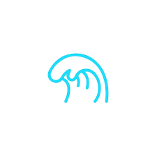 Simple Wave Icon Light Blue Color