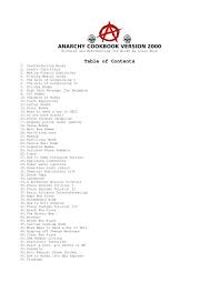 Anarchy Cookbook Version 2000 Table Of