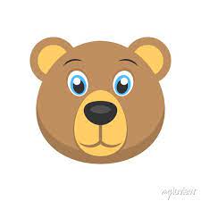 Bear Head Icon In Flat Design Style