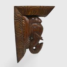 Bracket Wood Carving Elephant Antique