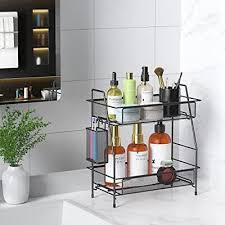 Thennikigo Bathroom Organizer With Basket 2 Tier Bathroom Tray For Countertop Storage Shelf Bathroom Counter Organizer Vanity Organizer