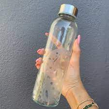 Etched Reusable Glass Water Bottle