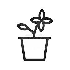 Flower Pot Line Icon Iconbunny