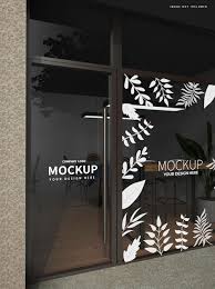 Premium Psd Cafe Glass Door Mockup