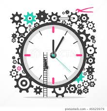 Time Icon With Cogs Big Clock With Man