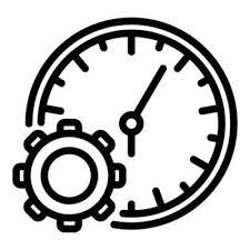 Gear Wheel Wall Clock Icon Outline