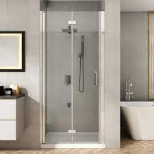 Toolkiss Pivot Bi Fold Prefab Alcove Shower Doors 30 Inch W Chrome