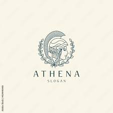Goddess Greek Athena Line Art Logo