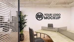 Meeting Room Office Wall Logo Mockup