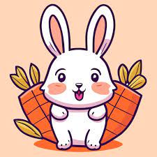 Artistic Rabbit With A Carrot Garden