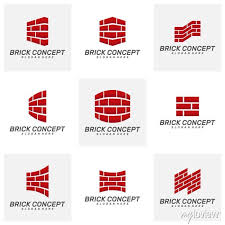 Set Of Brick Building Logo Design